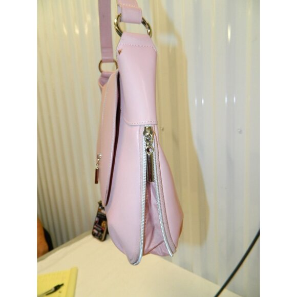 Wilsons Leather Light Pale Pink Leather Shoulder Bag W Zip Pockets Zip To Widen - Picture 3 of 12